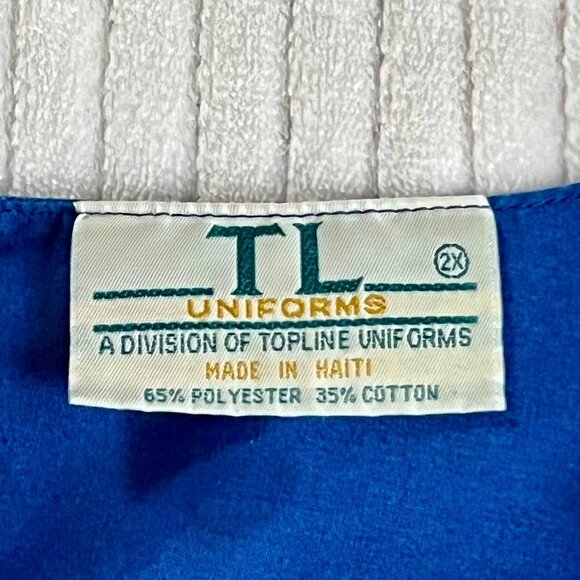 Men;s Size 2XL TL Top Line Uniform Royal Blue Scrub Top - Picture 5 of 7